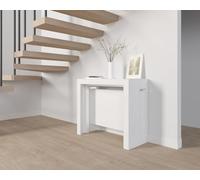 VE.CA. - Table Console Mercurio - Extensible - avec Support de rallonge - Couleur : Frêne Blanc - Dimensions : de 40 à 300 cm - Cuisine, Décoration - Made in Italy