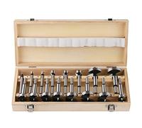 Vearter Lot de 16 pointes à façonner en acier à haute teneur en carbone 6-54 mm Outils de travail du bois Scie cloche, Charnière, foret à tige ronde