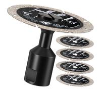 Vearter Lot de 5 disques à tronçonner diamantés 76 mm pour meuleuse d'angle | Disque de coupe double face, disques de coupe métallique avec mandrin M14 pour fer, acier, fonte, aluminium, tuyaux