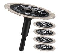 Vearter Lot de 5 disques à tronçonner diamantés de 76 mm pour meuleuse à | Disque de coupe double face, disques de coupe métalliques avec mandrin de 6 mm pour fer, acier, fonte, aluminium, tuyaux