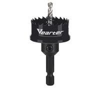 Vearter Scie cloche bi-métal 33 mm, foret à bois, tige hexagonale de 6,35 mm, cobalt fin M42, avec mandrins pour bois, métal, cuivre, plâtre, PVC, plaque d'acier, cloison sèche