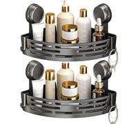 Veasbuu Étagère d'angle de douche | Support à ventouse sans perçage - Étagères de douche amovibles pour salle de bain, shampooing, produits de toilette, cuisine, garde-manger