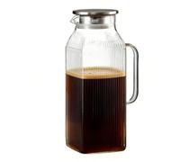 Veasbuu Pitcher en verre d'eau, 2 000 ml, grande carafe à thé, résistante à la chaleur, résistante à la chaleur, pour la maison, la cuisine, les boissons, les liquides, l'été, le camping, les