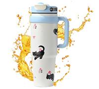 Veasbuu Tumblers avec poignées, bouteille isotherme moderne, réutilisable, tasse à café glacée, 5,6 x 9,84 x 3,54 pouces pour maman et grand-mère, cupholder Friendly, Sturdy Design