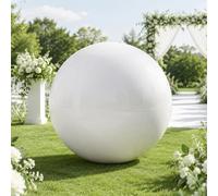 VEBESYET Blanc Perle Boule Miroir Gonflable 100 CM Grandes Boules Brillantes Décorations de Noël