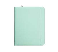 Vebon® Classeur à anneaux A4 "Paris" I Conférencier avec fermeture Éclair + pince I Porte documents A4 + pochette ordinateur portable I organiseur professionnel avec rangement I Simili cuir I Bleu