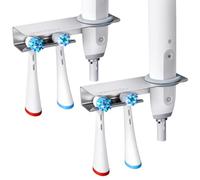 VECTEAU Porte Brosse à Dents Mural, Support en Acier Inoxydable pour Brosse à Dents Électrique Oral-B IO, Organiseur de Brosses à Dents Autocollant sans Perçage pour Salle de Bains - Lot de 2