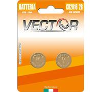VECTOR Batterie bouton lithium CR2016 2B 3 V 2 Pièces, noir