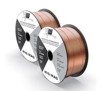 VECTOR WELDING Fil de Soudage MIG MAG Acier ER70S-6 1,0 mm 1 kg, 2 Bobines | Fil de Soudage à Gaz de Protection, D100/S100, Mandrin 16 mm, pour Postes à Souder MIG MAG