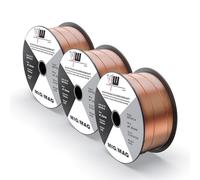 VECTOR WELDING Fil de Soudage MIG MAG Acier ER70S-6 1,0 mm 1 kg, 3 Bobines | Fil de Soudage à Gaz de Protection, D100/S100, Mandrin 16 mm, pour Postes à Souder MIG MAG