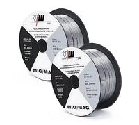 VECTOR WELDING Fil Fourré sans Gaz 0,8 mm 1 kg, E71T-GS, 2 Bobines | Fil de Soudage MIG, Mandrin 16 mm, D100, Faible Projection, pour Postes à Souder MIG MAG