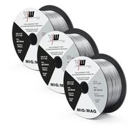 VECTOR WELDING Fil Fourré sans Gaz 0,9 mm 1 kg, E71T-GS, 3 Bobines | Fil de Soudage MIG, D100, Mandrin 16 mm, Faible Projection, pour Postes à Souder MIG MAG
