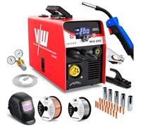 VECTOR WELDING Poste à Souder 4 en 1 MIG MAG 200A, Kit Soudage Fil Fourré | MIG gaz / Flux / Lift-TIG / MMA, Technologie Onduleur IGBT, Écran LED, Adaptés aux Travaux Amateurs et Professionnels