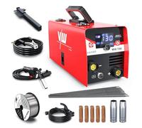VECTOR WELDING Poste à souder Fil Fourré 130 A, MIG sans Gaz MMA Inverter | Technologie Onduleur IGBT, Écran LED numérique, Incluye Électrodes, Fil Fourré 1,0mmm, Buses MIG et Pointes de Contact