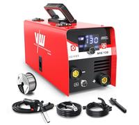 VECTOR WELDING Poste à Souder Fil Fourré sans Gaz 130A, MIG MMA Inverter | Poste de Soudage Portable MIG Flux MMA, Technologie Onduleur IGBT, Écran LED Numérique, pour Maison et Débutants