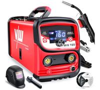 VECTOR WELDING Poste à Souder Fil Fourré Sans Gaz 160A，Soudeur Flux MIG MMA | Technologie onduleur IGBT, écran LED numérique, contrôle MCU, incluye fil fourré 1,0mm et casque de soudage