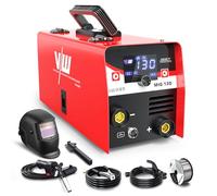 VECTOR WELDING Poste à Souder MIG sans Gaz 130A, Fil Fourré MMA Inverter | Poste à Souder Fil Fourré 2 en 1 Flux MIG MMA Onduleur IGBT avec Casque de Soudage, pour Maison et Débutants