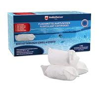 Veddelholzer 1 kg Cartouches de floculant pour Piscine, 8 x 125 g, pour filtres à Sable, Verre filtrant et Boules filtrantes, Aide à la Clarification de l’Eau