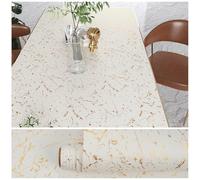 VEELIKE Papier Adhesif Marbre Blanc Or 81cm×300cm Papier Peint Marbre Blanc Gold Papier Autocollant Marbre Épaissir Vinyle Adhesif Cuisine Imperméable Stickers Muraux Salle de Bain Salon Chambre