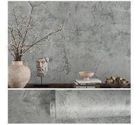 VEELIKE Papier Peindre Gris Béton Craquelé Vintage Loft Industriel Ciment Salle de Bain Adhésif Décoratif Amovible 40cmx300cm