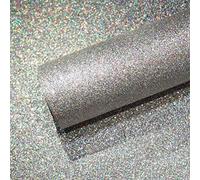 VEELIKE Papier Peint Argenté Pailleté Papier Adhesif pour Meuble Rouleau Adhesif Decoratif Chambre Papier Peint Argent Brillant Stickers Muraux Salle de Bain Décoration de Fête Salon 40cm×300cm