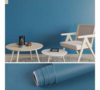 VEELIKE Papier Peint Bleu 60 cm x 900 cm Épaissir Papier Autocollant Meuble Papier Adhésif pour Meuble Rouleau Adhesif Decoratif Papier Peint Adhesif Mural Salon Chambre Armoire Cuisine Imperméable