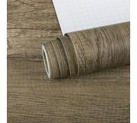 VEELIKE Papier Peint Effet Bois Gris Marron Papier Adhésif pour Meuble Vintage Stickers Effet Bois Rouleau Adhesif pour Meuble Vinyle Adhesif Cuisine Lavable Salle de Bain Armoire Chambre 40cm×300cm