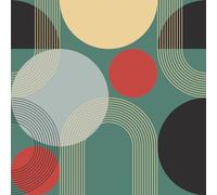 VEELIKE Papier peint géométrique moderne avec cercles et lignes géométriques pour chambre à coucher, salon, 45 x 300 cm, papier peint autocollant amovible pour murs, étagères