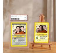 VEELU Carte Poke Personnalisé Papa avec Photo et Texte, Cartes Portrait Pokes mon Personnalisable, Cadeau Unique pour Fête des Pères et Anniversaire Saint-Valentin de Homme Grand-Père Couple