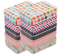 Veemoon 10 Pièces Boîte de Rangement Métallique Rectangulaire Vintage Boîte Tôle Décorative avec Couvercle Étanche pour Cartes Postales Bijoux Épingles et Petits Objets pour Organisation