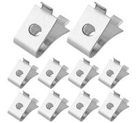 Veemoon 10 Pièces Clips Supports D'étagère en Acier Inoxydable Argentés, Étanches, pour Panneaux en Verre et Planches de Séparation, pour Garage ou Atelier