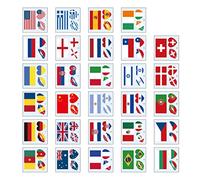 Veemoon 116 Pièces Autocollants de Drapeaux Nationaux Temporaires Imperméables pour Visage Décalcomanies Patriotiques pour Événements Sportifs et Fêtes Modèles par Ensemble Total