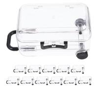 Veemoon 12pièces Lot de Mini Valises Noires pour Dragées Mariage Boîte à Bonbons Transparente avec Poignée Coffret Valise Compact pour Décoration et Souvenirs Festifs