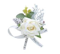 Veemoon 1pc Ornement de Fleurs Artificielles Lint Simulation Boutonnière Chinois Style Rose Nœud Mariage pour Demoiselle D'honneur et Mariée
