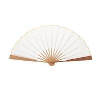 Veemoon 1pièce Éventail Pliant Bambou Style Chinois Ventilateur Portable à Main Papier de Riz Vierge Décoratif et Résistant pour Scène Mariage et Fête