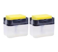 Veemoon 2 Ensembles Distributeur de Liquide Vaisselle Automatique ABS | Boîtier Transparent, Usage Près de L’évier, pour Personnel de Nettoyage et Restaurant, Tampon Couleur Aléatoire