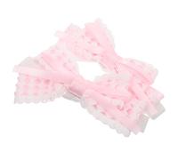 Veemoon 2 Pièces Attache de Rideau Nœud Rose en Polyester Bord Dentelle | Style Élégant, Bande Élastique Antidérapante, Facile à Nettoyer, pour Chambre D'garçon et Filles et Salon