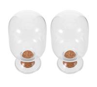 Veemoon 2 Pièces Bocal en Verre Cloche pour Allumettes, Couvercle Liège, | Rangement Organisé, Visibilité Claire, Format Cylindrique Compact, pour Bougies et Foyer, Décor Scandinave