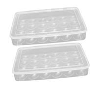Veemoon 2 pièces Boîte de Rangement Œufs Transparente Cases Lot de Paniers Empilables pour Réfrigérateur Organiseur Protecteur et Gain de Place pour Cuisine