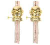 Veemoon 2 Pièces Brûleur de Remplacement Vintage pour Lampe à Pétrole avec Mèche, Support en Métal et Tissu Or, Compatible avec Différentes Lampes à Huile Pratiques