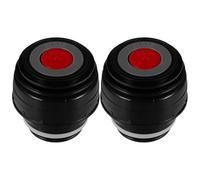 Veemoon 2 Pièces Couvercles de Bouteille Isotherme Universels 45 Mm, Compatibles Tasses Isothermes 500-1200 Ml, Système Anti-fuite Noir, Accessoires pour Tasses de Voyage et Plein Air