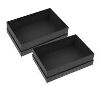 Veemoon 2 Pièces Papier Kraft Noir Boîte et Rectangulaire pour Présent | Coffret Délicat pour Noël et Saint-valentin, Carton Rigide, Usage Rangement, Format Compact