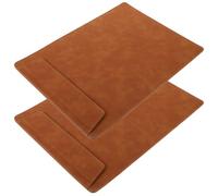 Veemoon 2 Pièces Porte-bloc de Signature A4 en Cuir Marron pour Réunions | Support Rigide, Maintien des Documents et Écriture Stable, Finition Soignée, Usage Bureau, Notes et Factures