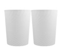 Veemoon 2 Pièces Poubelle Domestique Ronde 8l en PP Blanche Anneau Presse | Design Simple, Stockage des Papiers Usagés et Petits Objets, Format Compact pour Bureau, Chambre, Salle de Bain