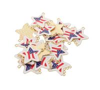 Veemoon 20 Pièces Breloque Étoile Patriotique Américaine pour Bijoux Fête | Alliage Émaillé, Finition Vive et Couleurs Éclatantes, Légère et Facile à Attacher pour Décoration Extérieure et Fêtes