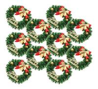 Veemoon 20 Pièces Mini Couronne de Noël Artificielle en Plastique et Tissu, Décoration Suspendue Classique pour Sapin et Fête de Noël, Ajoute Une Ambiance Festive Traditionnelle