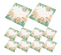 Veemoon 20 Serviettes Décoratives en Pulpe de Bois Jetables à Motif Animaux pour Fêtes et Réunions Décontractées, Carrées et Pratiques pour Gagner du Temps