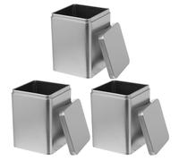 Veemoon 3 Pièces Boîte en Métal Argentée Multifonction pour Stockage de Thé et Chocolat, Petite Taille, pour Toutes Occasions et Boutique de Thé