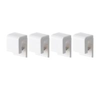 Veemoon 4 Pièces Pince Murale Blanche en Pp pour Salle de Bain, Support Suspendu Multi-usages pour Dentifrice et Soins du Visage, Fixation sans Perçage, Design Simple et Élégant