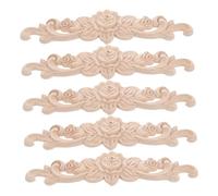 Veemoon 5 Pièces Autocollant De Cadre De Fleur De Rose Applique Sculptée En Matériau Naturel Pour Meubles Armoire Décoration Non Peint Soi-même